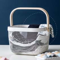 리사토르프 철제 철망 다용도 우드손잡이 이케아 수납바구니, 화이트