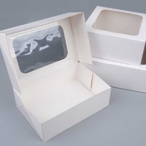 옷 스카프 선물상자 포장박스 화이트 투명창 정사각