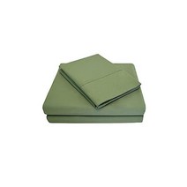 SUPERIOR Percale 300수 면 100% 깊은 주머니 5피스 분할 킹 침대 시트 세트 솔리드 세이지