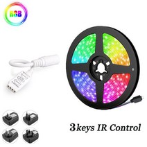 RGB LED 스트립 조명 5050 블루투스 와이파이 컨트롤 TV 컴퓨터 침실 휴일 파티용 피타 16Ft-98.4, 01 Not Waterproof_01 EU_07 50M, 01 IR 3K