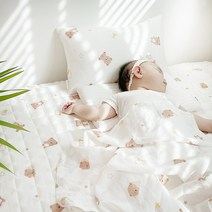 헬로미니미[국산]유아 아기이불 블랭킷 여름 홑겹 양면 이불 곰 토끼 풍기인견, 곰자수 양면