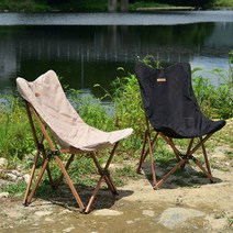 감성 캠핑 캔버스체어 휴대용 릴렉스 폴딩 체어 차박 테라스 카페 의자, 캔버스체어 아이보리