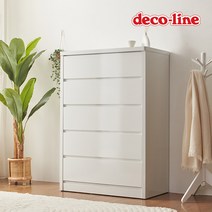 데코라인 코넬 디독 1000 라운드 킹 5단 서랍장 DSW019C, 워시화이트