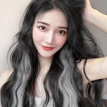 셀프 옴브레 브릿지 헤어 머리 피스 4color [붙임머리 부분 포인트 머리 솜브레 똑딱이 컬러 칼라], 스트레이트, 퍼플블루