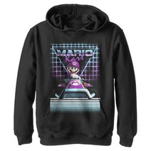 Nintendo 키즈 레이스 페이스 청소년 풀오버 후디 블랙. Small