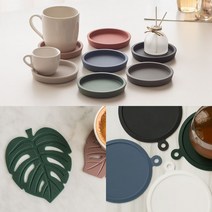 실리콘 컵받침대 티 코스터 커피잔 카페 찻잔 코스타, 행잉 브릭레드