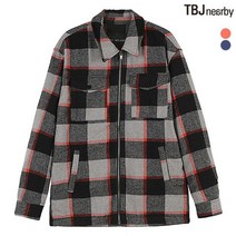티비제이 남성 제기장 체크 패딩 셔츠형 자켓 T184JP220P