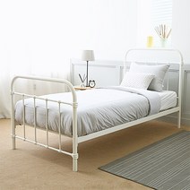 일루일루 말런 싱글 슈퍼싱글 철제침대 2색상, 아이보리(IVORY), 10cm 폼매트리스(싱글)