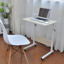 보조 책상 사이드 테이블 침대 PL 이동식 높이조절 디귿자 기본형, 아이보리