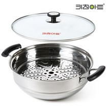 키친아트 슈미트 파티팬 32CM 찜냄비 스텐찜기 찜통 찜솥 대게찜통 스팀 찜기 떡 만두 킹크랩 대형, 단품