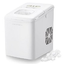 CROWNFUL 제빙기 7분 안에 9개 아이스 26lbs/24H, 하얀색, 작은, 1