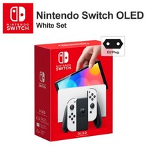 스위치 OLED 스플래툰 3 비디오 게임 콘솔 7 인치 스크린 지지대 TV 탁상 및 휴대용 모드 64GB 메모리, White-EU Plug