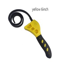 벨트 렌치 오일 필터 풀러 스트랩 스패너 체인 오프너 조절 가능한 카트리지 분해 도구, 03 yellow 6inch