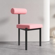 드롭체어 카페 의자 골드 탁자 패브릭 카페 철제 식탁의자, H.핑크 플란넬 블랙 프레임