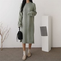 삐까삐까 라운드 슬릿 니트롱원피스