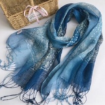 린넨 머플러 천연염색 스카프 봄 머플러 여름 머플러 가을 머플러 린넨 그라데이션 스카프