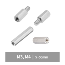 지지대볼트 너트 황동 M3 M4 육각 스페이서 연결 관통 모니터암 브라켓연장 PCB기판 서포트, 2.지지대 너트(황동), M4(4mm), 50mm