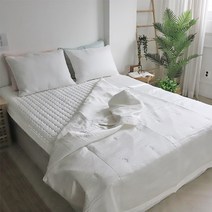 깨끗한 우윳 빛깔 깔끔 화이트 고급스런 쿨링 인견 기능성 여름 이불 세트 구매 o 냉감 침구 쿨 패드 스프레드 베개 커버