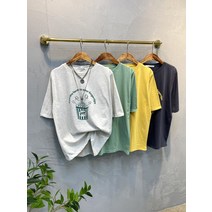 럭키567 / 1+1 팝콘 루즈핏 면100% 반팔 데일리티셔츠 4color