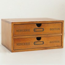 키알리 2단 미니 빈티지 서랍함 인테리어 소품 정리함 우드 레트로