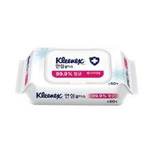 유한킴벌리 크리넥스 안심 물티슈 캡형 60매 x 5팩, 단품