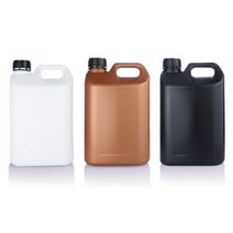 플라포유 HDPE 5리터 각 (S) 플라스틱 내화학용기 3가지 색상 16개 묶음, 흑색