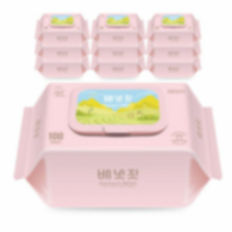 배냇짓 파머스빈 핑크 55 대용량 아기물티슈 캡형, 100매, 200팩