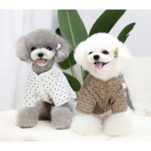 따듯한 강아지 패딩 기모 누빔 조끼 반려견 아우터 가을 겨울 산책용 방한복, 카키