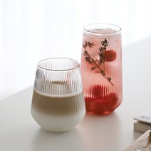 다온아토 로랭 플리츠 내열유리 유리컵, 400ml/낮은형