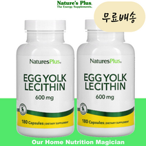 레시틴 에그레시틴 난황유 난유 600mg 180개입 2개 [미국 직배송], 180정, 180정