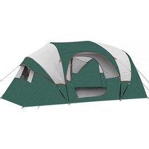 HIKERGARDEN 10인용 캠핑 텐트 휴대용 쉬운 설치 캠핑용 가족 텐트 하이킹 배낭여행 여행용 방풍 패브릭 캐빈 (블루)202034, Dark Green