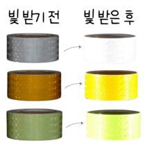 차량용 자전거 화물차 야광 반사테이프 오토바이 차량 용 스티커 50mm x 10M 안전테이프, 1개, 흰색