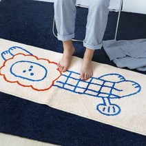 맨발 옷방드레스룸 도톰부드러운 롱침대매트 푹신한 욕실앞 키친러그, 라이언