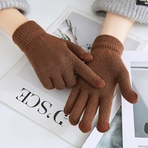 겨울 두꺼운 장갑 손목 손가락 여성 따뜻하게 솔리드 컬러 터치 스크린 스키 사이클링 작업