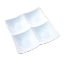 사각 4구 나눔접시 20cm, 화이트 색상, 1개