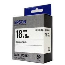 엡손 정품라벨 LW-K200PK SS18K 18mm 흰색바탕검정