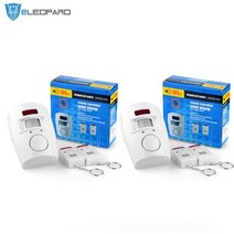ELEOPARD 2 원격 무선 홈 보안 PIR 경보 적외선 센서 시스템 도난 방지 동작 탐지기 알람 105DB 사이렌, 다크 그레이
