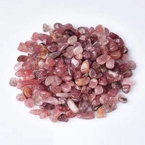 파쇄석 잡석 콩자갈 잔자갈 자갈돌멩이골재 쇄석 깬자갈 천연 딸기 크리스탈 자갈 표본 돌, 7-9mm, 100 그램