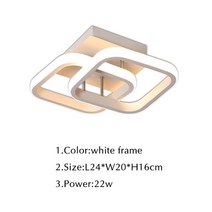 천장 마운트 현대 led 샹들리에 decoraction 블랙 화이트 조명 거실조명 장식, 22w 흰색 프레임, 협력사, 리모컨으로 디밍 가능