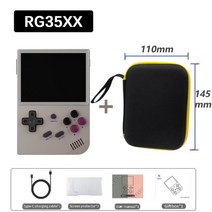 ANBERNICS RG35XX 레트로 핸드 헬드 게임 콘솔 리눅스 시스템 3.5 인치 IPS 스크린 Cortex-A9 휴대용 포켓 비디오 플레이어 8000 +, Gray and Bag_64g-5000 Games