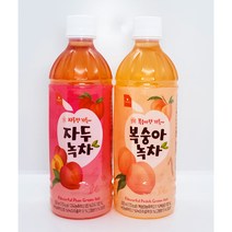웰그린)자두녹차500ml 12개 + 복숭아녹차500ml 12개