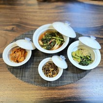 백자 목단 핸드메이드 도자기 뚜껑그릇 반찬그릇 다식그릇, 미니