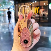 열쇠지갑 메르세데스 벤츠 키 커버 쉘 레이디스 버클 글라 백, AR.D타입 핑크 다이아몬드  골드 스타 다이아몬드 버