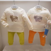 아가방 봄 베이비페어! 실내복? 외출복? 내복 놀이복? 따로 챙겨 입히기 힘들어 유아 상하세트! 요걸로 언제든 다 입혀도 좋아 상하복! 땀많은 베이비를 위한 중간두께