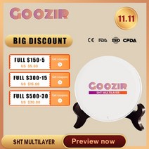 치과성분 치아미백 셀프치아미백제 Goozir CAD CAM CNC 치과 용 지르코니아 블록 SHT 다층 Dics 5 축 밀링, 03 98 x 16 mm A3