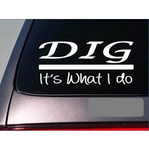 Dig 스티커 데칼 굴삭기 백호 계약자 덤프 트럭 빌더 삽 스티커, WHITE