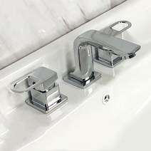 싱크 센서 수전 유럽식 구리 코어 더블 3홀 수도꼭지 세면대, V
