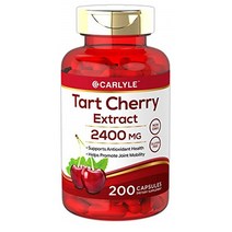 Carlyle Tart Cherry Extract 미국 타트 체리 추출물 천연 수면 유도제 영양제 칼라일 2400mg 200 캡슐, 1팩