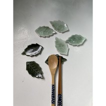 [철수네도예공방]나뭇잎수저받침/도자기/갬성테이블웨어세팅, 초오록
