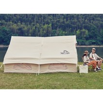 pellio 에어 갬성 캠핑 두꺼운 면직물 4-6 명 에이형 천막 텐트, 카키(스몰)